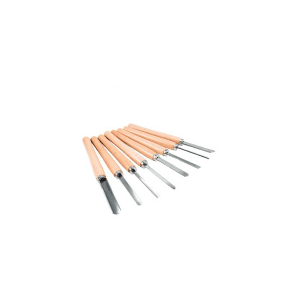 Jeu d'outils de tournage sur bois Scheppach 7902301601 - 8 pièces - manches bois