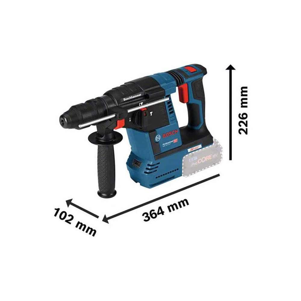 Perforateur SDS-plus sans fil Bosch 611910000 GBH 18V-26 F - 18V - 2,6 J - mandrin interchangeable - nue