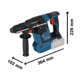 Perforateur SDS-plus sans fil Bosch 611910000 GBH 18V-26 F - 18V - 2,6 J - mandrin interchangeable - nue