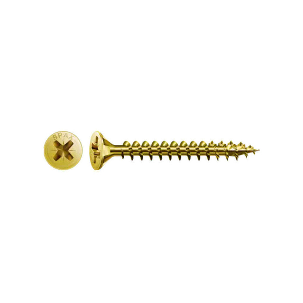 Vis universelle SPAX 4 x 30 mm - filetage total - tête fraisée - cruciforme Z2 - 4CUT - YELLOX - boîte de 180