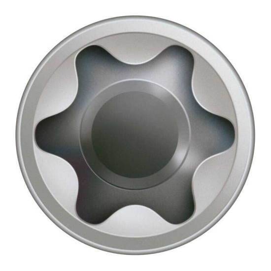 Vis de terrasse SPAX 5 x 50 mm - filetage de fixation - tête cylindrique - T-STAR plus T25 - pointe CUT - inox A2 - boîte de 180