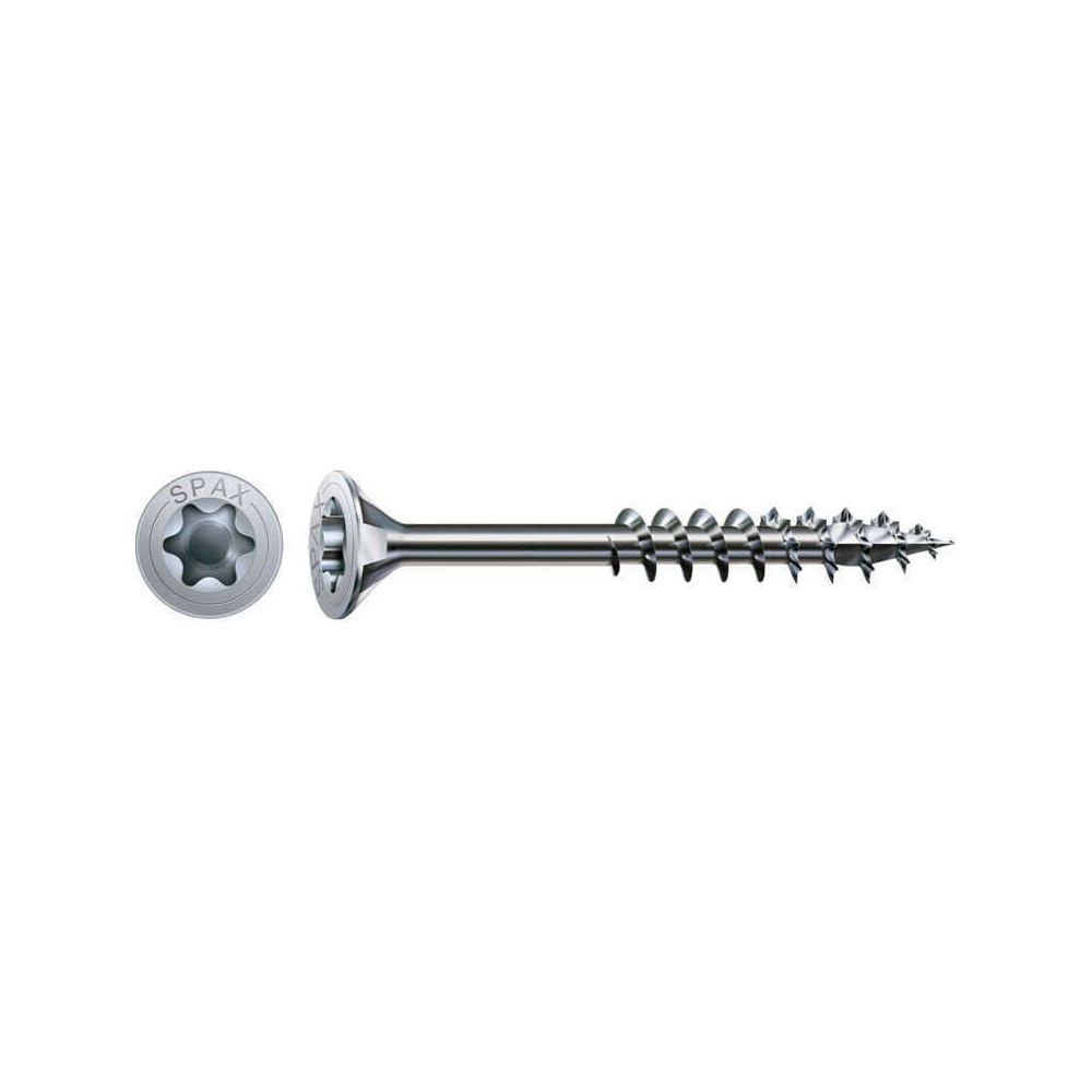 Vis universelle SPAX 4,5 x 80 mm - filetage partiel - tête fraisée - T-STAR plus T20 - 4CUT - WIROX - boîte de 90
