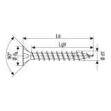 Vis universelle SPAX 4 x 30 mm - filetage total - tête fraisée - cruciforme Z2 - 4CUT - WIROX - boîte de 360
