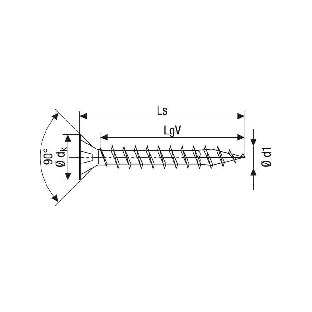 Vis universelle SPAX 4 x 40 mm - filetage total - tête fraisée - cruciforme Z2 - 4CUT - WIROX - boîte de 180