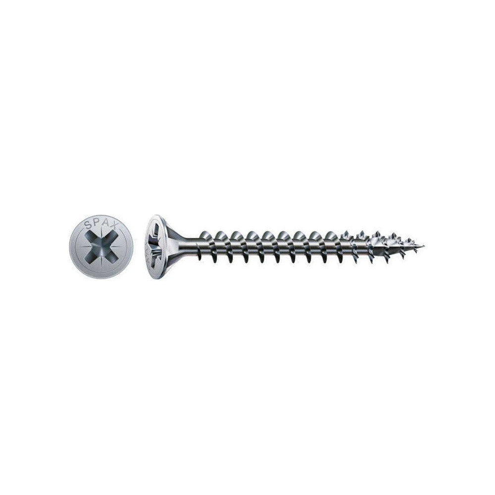 Vis universelle SPAX 4 x 25 mm - filetage total - tête fraisée - cruciforme Z2 - 4CUT - WIROX - boîte de 180