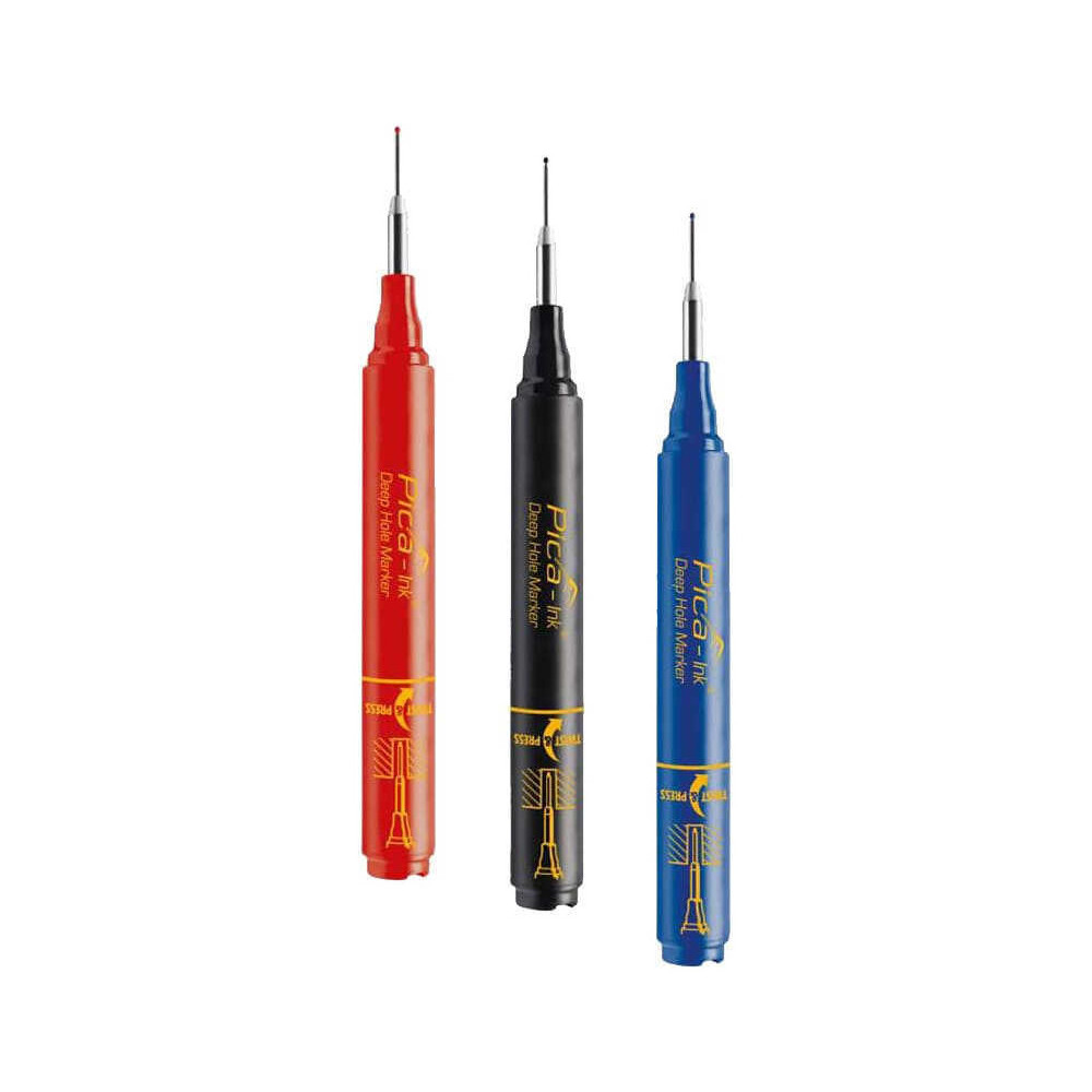 Marqueur pour trous profonds Pica INK 150_46 - encre permanente noir - pointe télescopique inox
