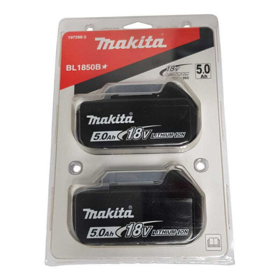Pack 2 batteries 18V 5,0 Ah Makita 197288-2