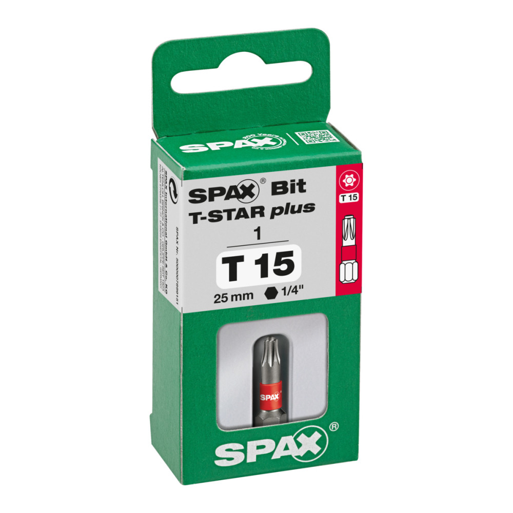 Embout de vissage SPAX T-STAR plus T15 - 6,4 x 25 mm - à l'unité