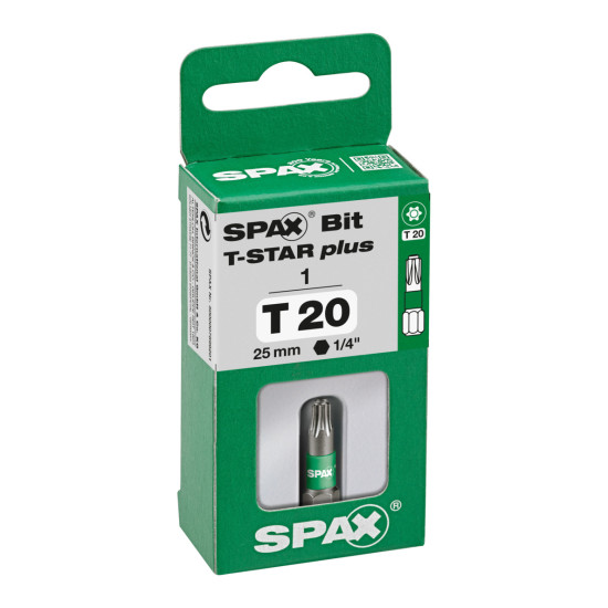Embout de vissage SPAX T-STAR plus T20 - 6,4 x 25 mm - à l'unité
