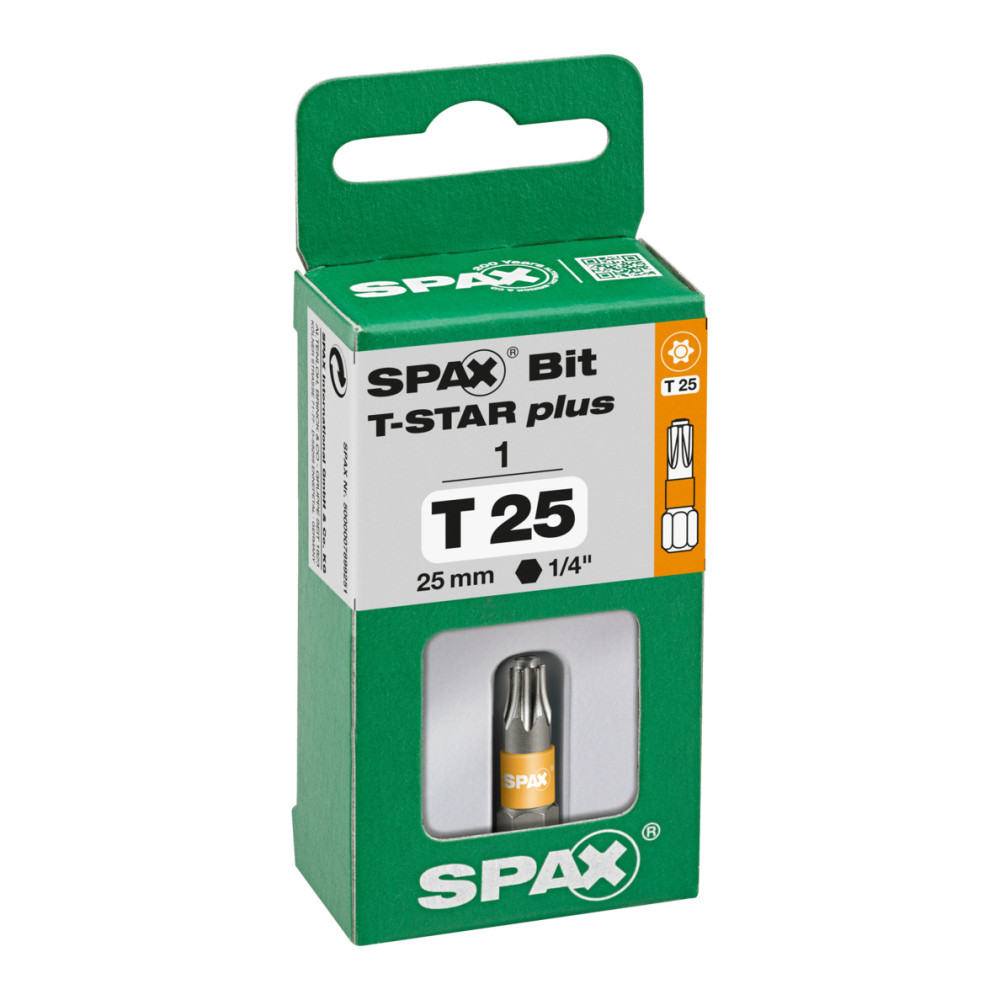 Embout de vissage SPAX T-STAR plus T25 - 6,4 x 25 mm - à l'unité