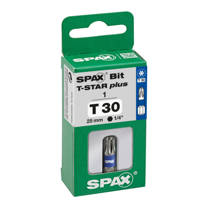 Embout de vissage SPAX T-STAR plus T30 - 6,4 x 25 mm - à l'unité