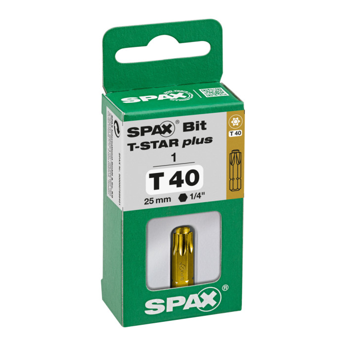 Embout de vissage SPAX T-STAR plus T40 - 6,4 x 25 mm - à l'unité