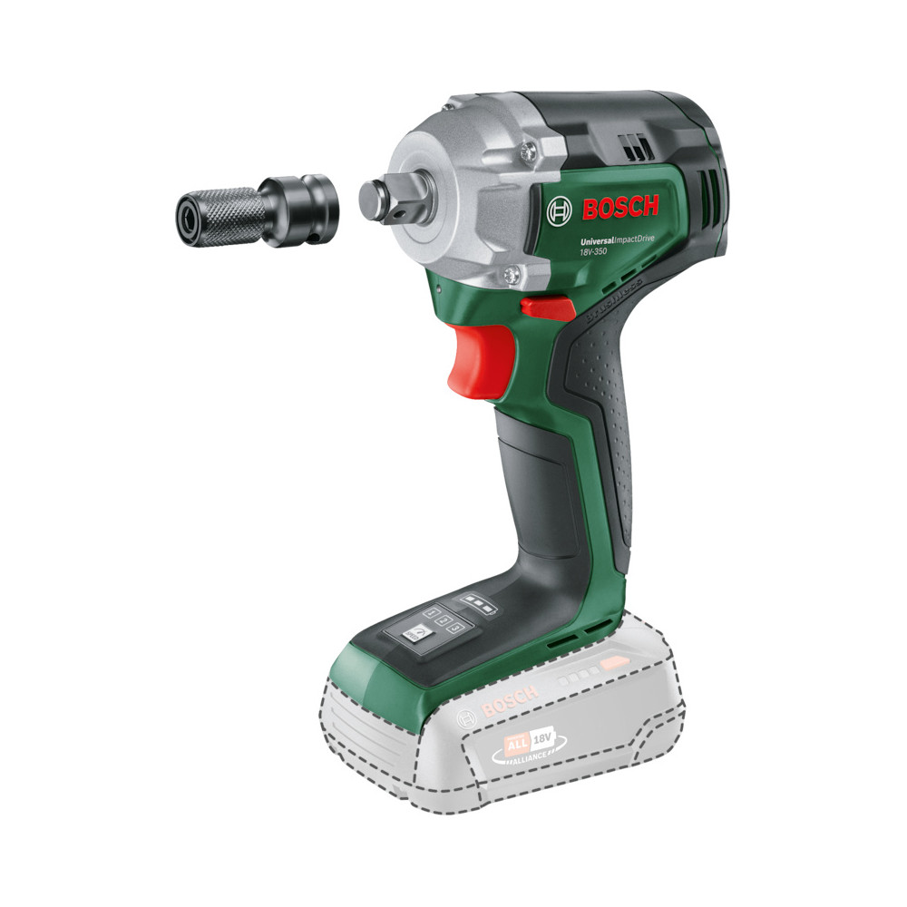 Boulonneuse à chocs sans fil Bosch 603980304 UniversalImpactDrive 18V-350 - 350 Nm - carré 1/2 pouce - machine nue