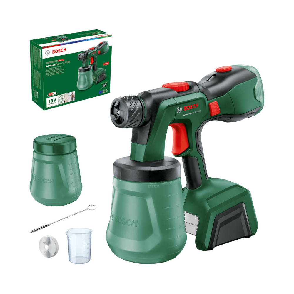 Pistolet à peinture sans fil Bosch AdvancedSpray 18V-500 0603208200 - 18 V - 500 ml/min - HVLP - sans batterie