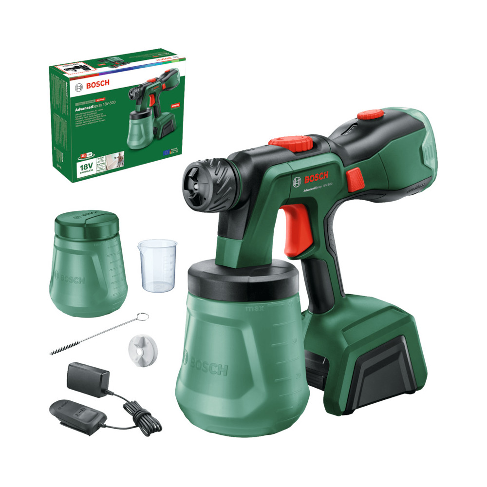 Pistolet à peinture sans fil Bosch AdvancedSpray 18V-500 0603208201 - 18 V - 500 ml/min - HVLP