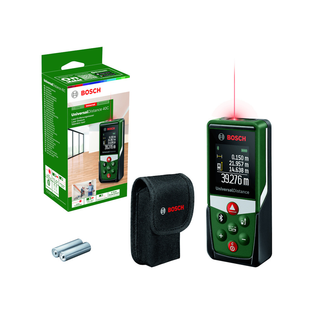 Télémètre laser Bosch UniversalDistance 40C 603672101 - portée 40 m - précision ± 2 mm - Bluetooth