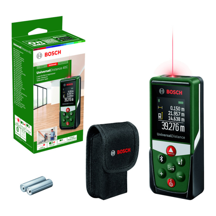 Télémètre laser Bosch UniversalDistance 40C 603672101 - portée 40 m - précision ± 2 mm - Bluetooth