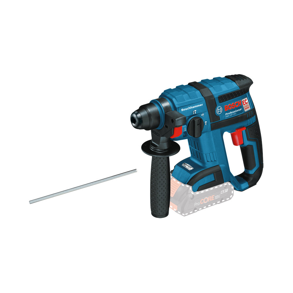 Perforateur SDS-plus sans fil Bosch 611904003 GBH 18 V-EC - 18V - 1,7 J - brushless - L-BOXX