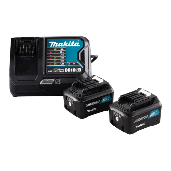 Pack énergie Makita 191L68-0 - 12 V max CXT - 2 batteries BL1041B 4,0 Ah - chargeur rapide DC10SB