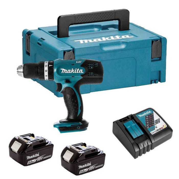 Perceuse à percussion Makita DHP453RTJ 2x5,0 Ah