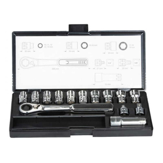 Coffret Clé à cliquet douilles Makita B-65595