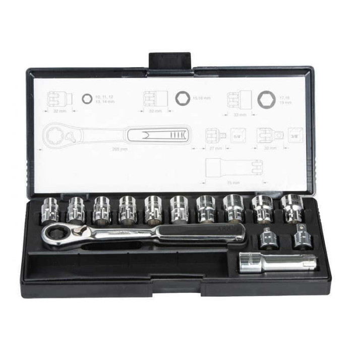 Coffret Clé à cliquet douilles Makita B-65595