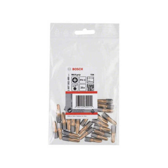 25 embouts PH3 Bosch 2607002489 25 mm