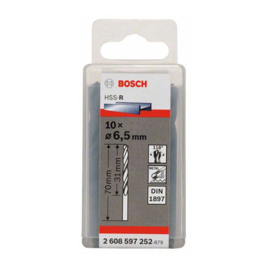 Forets carrosserie HSS-R Bosch 2608597252 Ø6,5 mm x10