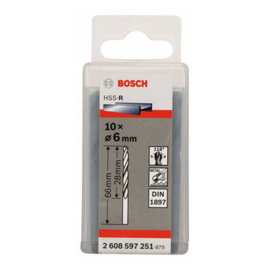 Forets carrosserie HSS-R Bosch 2608597251 Ø6 mm x10