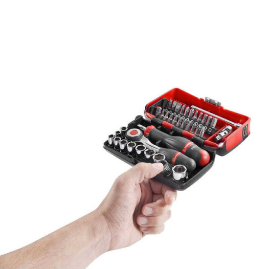 Jeu 38 douilles et embouts 1/4" avec cliquet R360 Facom R360.NANO