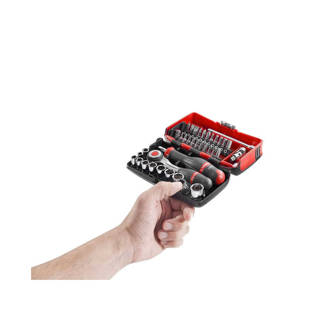 Jeu 38 douilles et embouts 1/4" avec cliquet R360 Facom R360.NANO