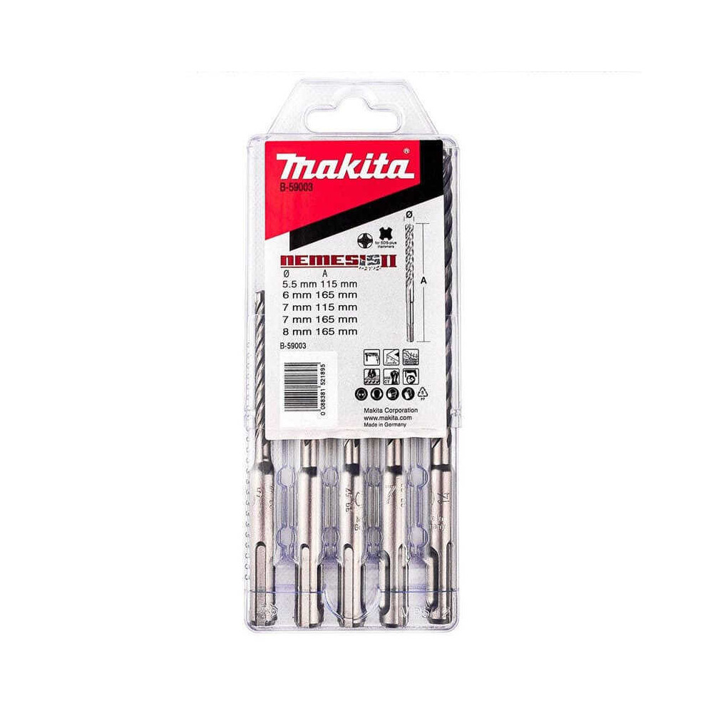 Coffret 5 forets SDS-Plus Makita B-59003