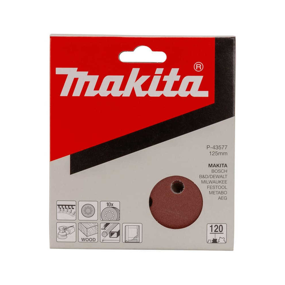 Disques abrasifs grain 120 Ø125 mm Makita P-43577