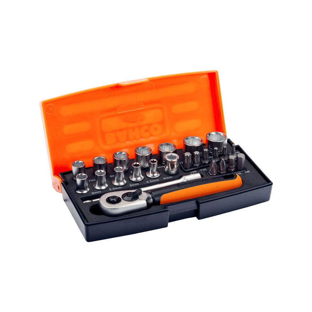 Coffret 25 douilles et embouts Bahco SL25 en 1/4