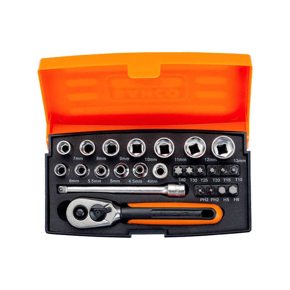 Coffret 25 douilles et embouts Bahco SL25 en 1/4