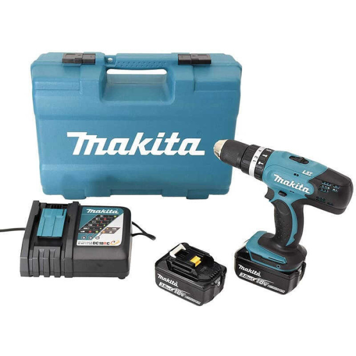 Perceuse à percussion Makita DHP453RFX4 74 accessoires HT