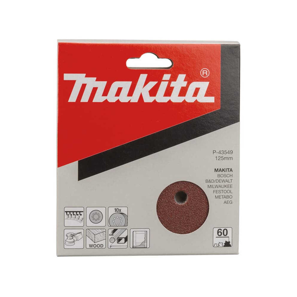 Disques abrasifs grain 60 Ø125 mm Makita P-43549