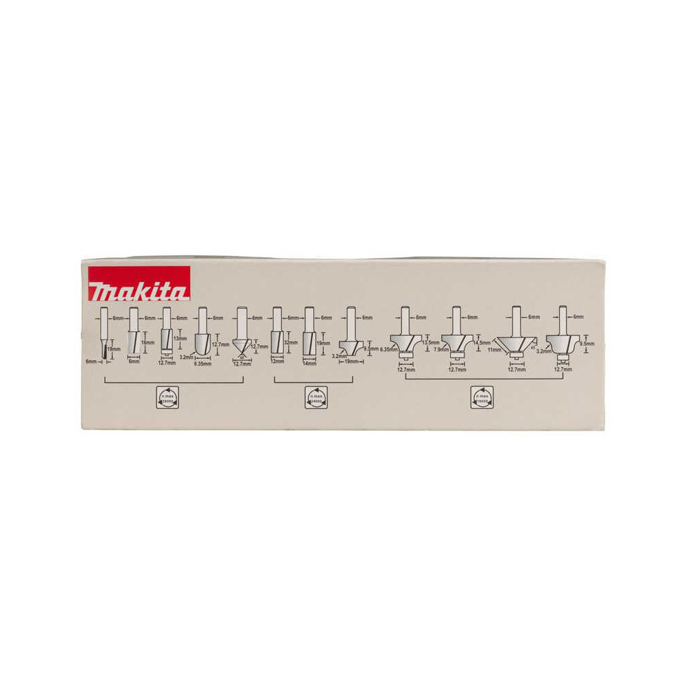 Coffret 12 fraises Makita D-57065 queue 6 mm HT