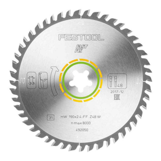 Lame Festool 492050 190 mm 48 dents WOOD FINE CUT