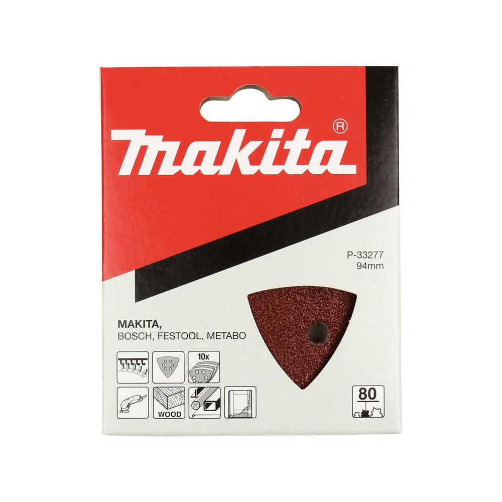 Feuilles triangulaires abrasives 94 mm Makita P-33277