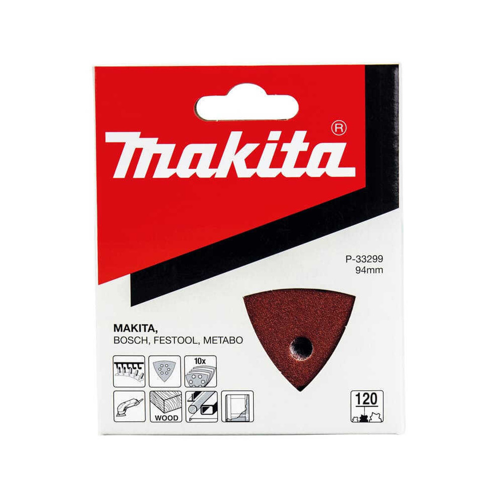 Feuilles triangulaires abrasives 94 mm Makita P-33299