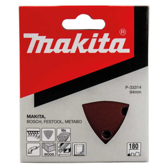 Feuilles triangulaires abrasives 94 mm Makita P-33314