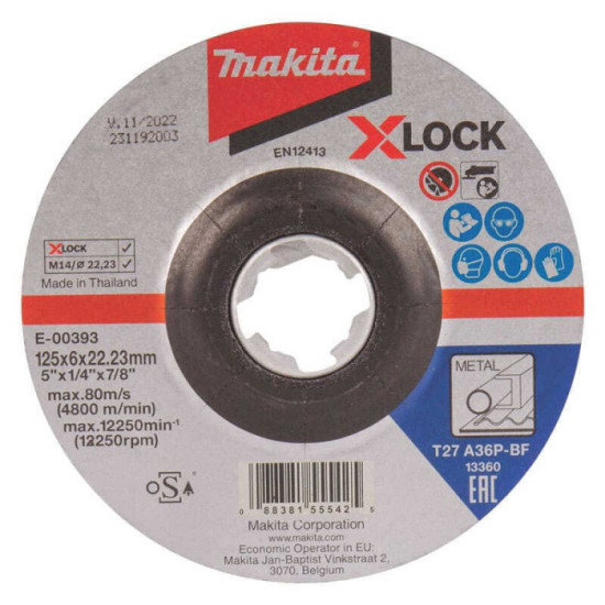Meule à ébarber X-Lock pour meuleuses Makita E-00393