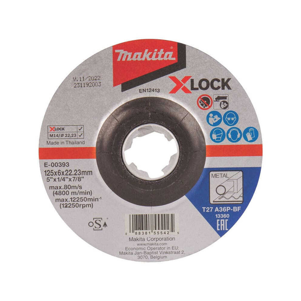 Meule à ébarber X-Lock pour meuleuses Makita E-00393