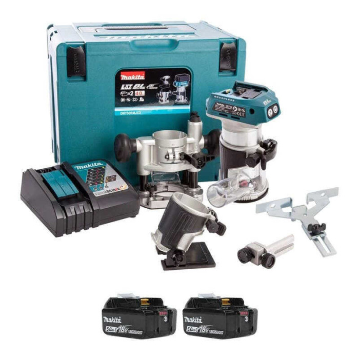 Affleureuse Makita DRT50RTJX2 18V brushless 2 x 5,0 Ah