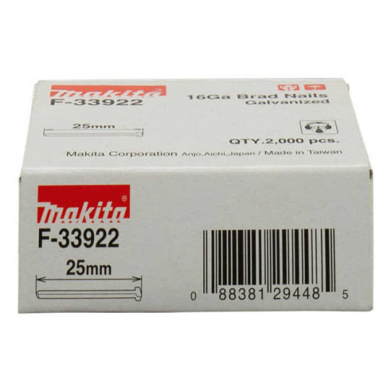 Brads 16 Ga Makita F-33922 25 mm x 2000