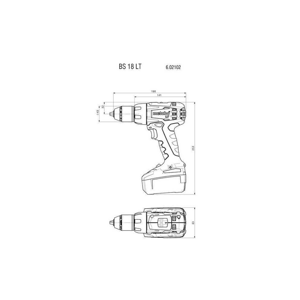 Perceuse visseuse Metabo BS 18 LT 18V 60 Nm