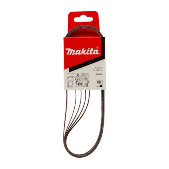Bande abrasive 6 x 533 mm grain 60 Makita P-43197