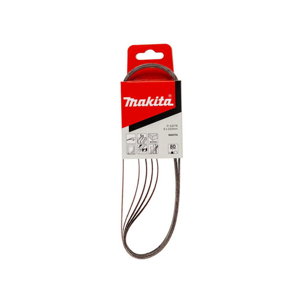 Bande abrasive 9 x 533 mm grain 80 Makita P-43278