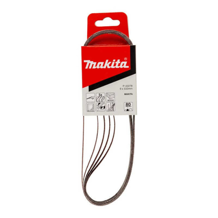 Bande abrasive 9 x 533 mm grain 80 Makita P-43278